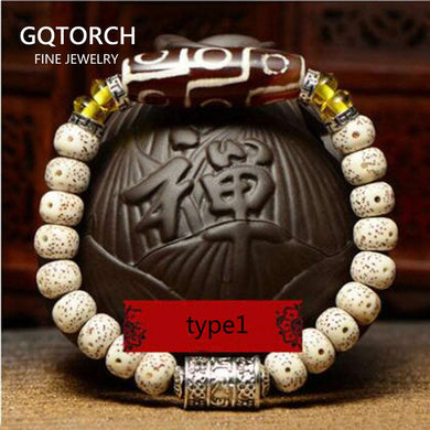 Natural Xingyue Bodhi Seed Bracelet With Dzi 9 Eyes Tibetan Buddhism Mala Beads Bracelet Unisex Prayer Meditation OM Jewelry  Handmadebynepal   