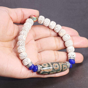 Natural Xingyue Bodhi Seed Bracelet With Dzi 9 Eyes Tibetan Buddhism Mala Beads Bracelet Unisex Prayer Meditation OM Jewelry  Handmadebynepal   