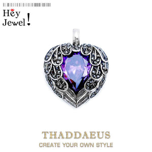 Pendant Purple Winged Heart Brand New 925 Sterling Silver Glam Jewelry Europe Accessorie Gift For Woman  Handmadebynepal   