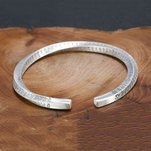 Afbeelding in Gallery-weergave laden, Handmadebynepal Real Solid 999 Silver Heart Sutra Bangles For Women And Men buddist Words Vintage Thai Silver Buddhism Cuff Bangles Adjustable  Handmadebynepal   