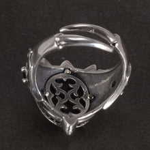 Load image into Gallery viewer, Really Pure 925 Silver Ring Cool Antique Paw Ring Men&#39;s Natural Stone Oval Black Agate Retro Hip Hop Adjustable Jewelry  Handmadebynepal   