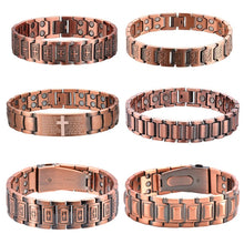 Load image into Gallery viewer, Fashionable Retro Style Cross-shaped Full Magnetic Copper Bracelet, Dark Ghost Magnetic Stone Bracelet, Halloween/Christmas Jewe