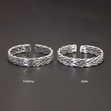 Laden Sie das Bild in den Galerie-Viewer, Heavy 999 Sterling Silver Braided Bracelet For Men Retro Solid Thick Handmade Viking Jewelry Opening Adjustable