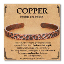 Indlæs billede til gallerivisning Pure Copper Bracelets for Women Men Waterproof Healing Cuff Bracelets Adjustable Chunky Healing Copper Bangle Jewelry Gifts