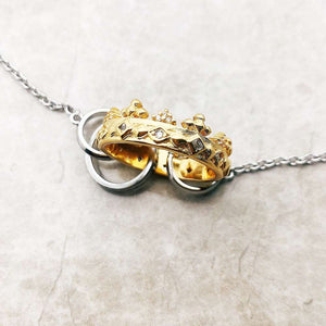 Royal Crown Gold Necklace Link Chain Elegant Fine Jewelry Europe 925 Stering Silver Brand New Romantic Gift For Women  Handmadebynepal   