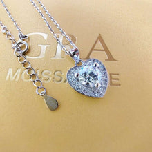 Carica l&#39;immagine nel visualizzatore di Gallery, S925 Silver Real 1 Carat D VSS Moissanite Heart Necklace Pass Diamond Test Knotting Party Birthday Gift  Handmadebynepal   