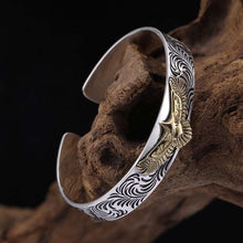 Laden Sie das Bild in den Galerie-Viewer, S925 Sterling Silver Bracelets for Men Women New Fashion Eternal Vine Totem Flying Eagle Bangle Pure Argentum Hand Jewelry  Handmadebynepal   