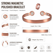 Load image into Gallery viewer, European and American C-Shaped Open Magnet Bracelet, Retro Strong Magnetic Suction Smooth Surface Antique Copper Bracelet