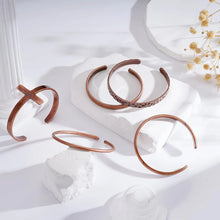 Indlæs billede til gallerivisning Pure Copper Bracelets for Women Men Waterproof Healing Cuff Bracelets Adjustable Chunky Healing Copper Bangle Jewelry Gifts