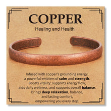 Indlæs billede til gallerivisning Pure Copper Bracelets for Women Men Waterproof Healing Cuff Bracelets Adjustable Chunky Healing Copper Bangle Jewelry Gifts
