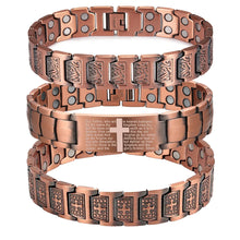 Load image into Gallery viewer, Fashionable Retro Style Cross-shaped Full Magnetic Copper Bracelet, Dark Ghost Magnetic Stone Bracelet, Halloween/Christmas Jewe