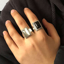 Load image into Gallery viewer, Solid 925 Sterling Silver Lucifer Rings with Black Onyx Natural Stone Handmade Statement Ring TV Show Jewelry  Handmadebynepal   