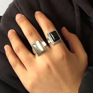 Solid 925 Sterling Silver Lucifer Rings with Black Onyx Natural Stone Handmade Statement Ring TV Show Jewelry  Handmadebynepal   
