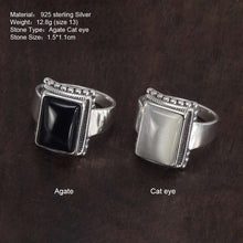 Laden Sie das Bild in den Galerie-Viewer, Solid 925 Sterling Silver Lucifer Rings with Black Onyx Natural Stone Handmade Statement Ring TV Show Jewelry  Handmadebynepal   