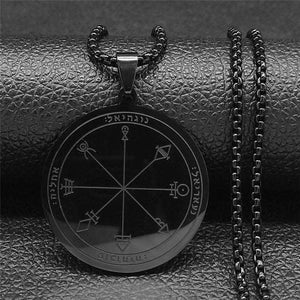 Handmadebynepal Talisman Of Protection Good Luck Wealth Seal Of Solomon Stainless Steel Necklaces &amp; Pendants Women/Men Jewelry joyas  Handmadebynepal A 60cm BOX BK 201673808  