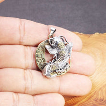 Charger l&#39;image dans la galerie, Thai Silver Moon And Cute Fish Pendant For Blessing Brimful Happiness Pure 925 Silver Jewelry Best Gift Talisman Amulet  Handmadebynepal   