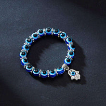 Laden Sie das Bild in den Galerie-Viewer, Handmadebynepal Turkish Lucky Evil Eye Bracelets Blue Evil Eye Bead Bracelet Men Women Handmade Lucky Jewelry Charm Bracelet Female  genevierejoy   