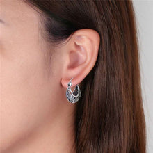 Indlæs billede til gallerivisning Vintage Flower Hoop Earrings 925 Sterling Silver Earrings Brincos Women Mother Day Gift Fine Jewelry  Handmadebynepal   