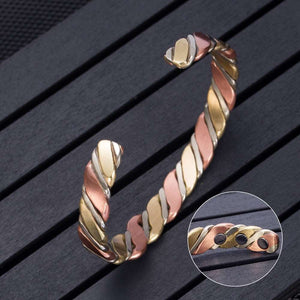 Handmadebynepal Copper Bracelets for Women Rose Gold-color Health Energy Magnetic Copper Adjustable Cuff Bracelets & Bangles  Handmadebynepal   