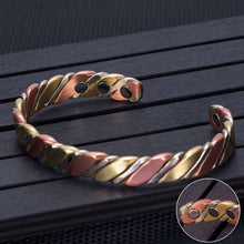 Cargar imagen en el visor de la galería, Handmadebynepal Copper Bracelets for Women Rose Gold-color Health Energy Magnetic Copper Adjustable Cuff Bracelets &amp; Bangles  Handmadebynepal   