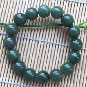 Handmadebynepal 100% Natural Grade A Jade 12mm Oil Blue Jadeite Beads Bracelets A++  Handmadebynepal   