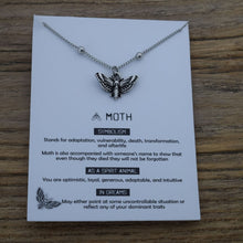 Laden Sie das Bild in den Galerie-Viewer, 1pcs Deaths Head Skull Moth necklace with card rebirth meaning gift for her  Handmadebynepal   