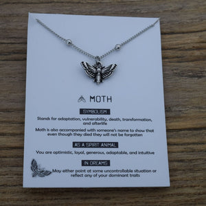 1pcs Deaths Head Skull Moth necklace with card rebirth meaning gift for her  Handmadebynepal   