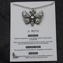 Carica l&#39;immagine nel visualizzatore di Gallery, 1pcs Deaths Head Skull Moth necklace with card rebirth meaning gift for her  Handmadebynepal   