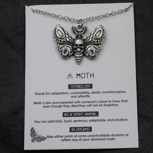 1pcs Deaths Head Skull Moth necklace with card rebirth meaning gift for her  Handmadebynepal   