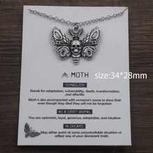 Laden Sie das Bild in den Galerie-Viewer, 1pcs Deaths Head Skull Moth necklace with card rebirth meaning gift for her  Handmadebynepal 26  