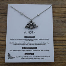 Carica l&#39;immagine nel visualizzatore di Gallery, 1pcs Deaths Head Skull Moth necklace with card rebirth meaning gift for her  Handmadebynepal   