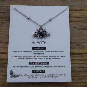 1pcs Deaths Head Skull Moth necklace with card rebirth meaning gift for her  Handmadebynepal   