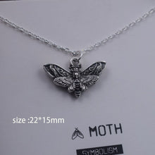Laden Sie das Bild in den Galerie-Viewer, 1pcs Deaths Head Skull Moth necklace with card rebirth meaning gift for her  Handmadebynepal 22  