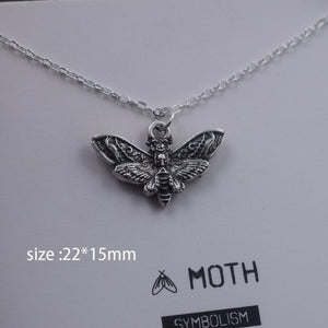 1pcs Deaths Head Skull Moth necklace with card rebirth meaning gift for her  Handmadebynepal 22  