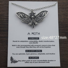 Load image into Gallery viewer, 1pcs Deaths Head Skull Moth necklace with card rebirth meaning gift for her  Handmadebynepal 18  
