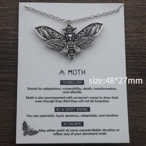 1pcs Deaths Head Skull Moth necklace with card rebirth meaning gift for her  Handmadebynepal 18  