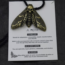 Charger l&#39;image dans la galerie, 1pcs Deaths Head Skull Moth necklace with card rebirth meaning gift for her  Handmadebynepal   