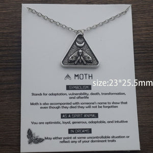 1pcs Deaths Head Skull Moth necklace with card rebirth meaning gift for her  Handmadebynepal   