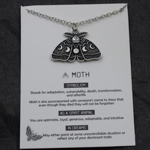 1pcs Deaths Head Skull Moth necklace with card rebirth meaning gift for her  Handmadebynepal   