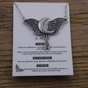 1pcs Deaths Head Skull Moth necklace with card rebirth meaning gift for her  Handmadebynepal 17-1  