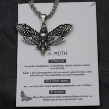 Carica l&#39;immagine nel visualizzatore di Gallery, 1pcs Deaths Head Skull Moth necklace with card rebirth meaning gift for her  Handmadebynepal   