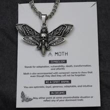 Afbeelding in Gallery-weergave laden, 1pcs Deaths Head Skull Moth necklace with card rebirth meaning gift for her  Handmadebynepal   