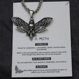 1pcs Deaths Head Skull Moth necklace with card rebirth meaning gift for her  Handmadebynepal   