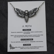 Carica l&#39;immagine nel visualizzatore di Gallery, 1pcs Deaths Head Skull Moth necklace with card rebirth meaning gift for her  Handmadebynepal   