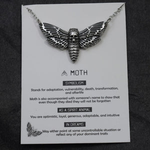 1pcs Deaths Head Skull Moth necklace with card rebirth meaning gift for her  Handmadebynepal   