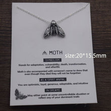 Carica l&#39;immagine nel visualizzatore di Gallery, 1pcs Deaths Head Skull Moth necklace with card rebirth meaning gift for her  Handmadebynepal   