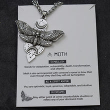 Carica l&#39;immagine nel visualizzatore di Gallery, 1pcs Deaths Head Skull Moth necklace with card rebirth meaning gift for her  Handmadebynepal   