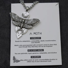 Load image into Gallery viewer, 1pcs Deaths Head Skull Moth necklace with card rebirth meaning gift for her  Handmadebynepal   