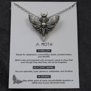 1pcs Deaths Head Skull Moth necklace with card rebirth meaning gift for her  Handmadebynepal   