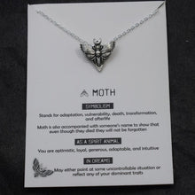 Carica l&#39;immagine nel visualizzatore di Gallery, 1pcs Deaths Head Skull Moth necklace with card rebirth meaning gift for her  Handmadebynepal   